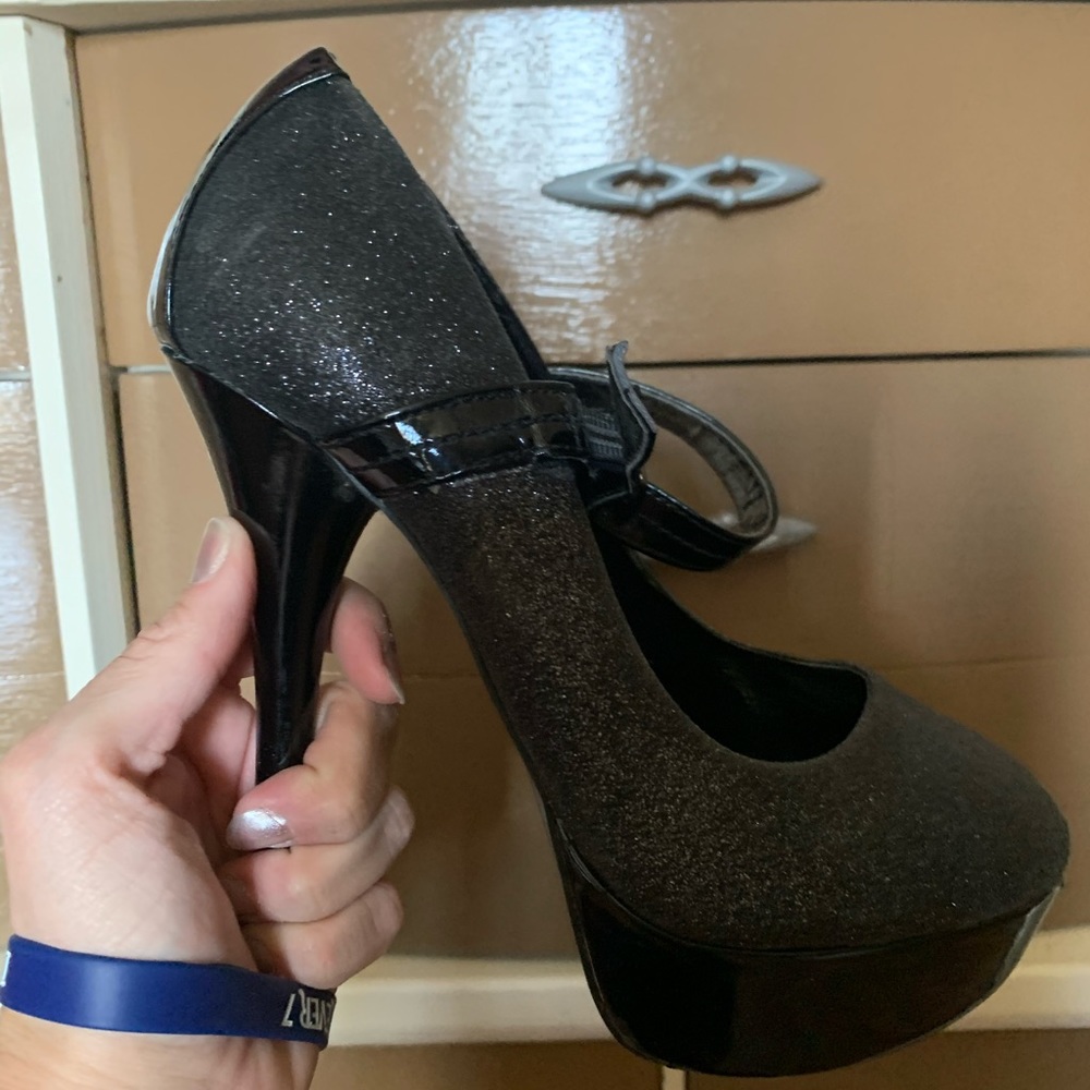 3 for $15 Black Glitter Stilettos